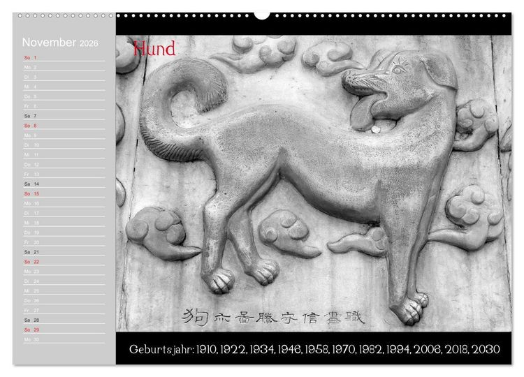 Produktbild: Das Chinesische Horoskop / Geburtstagskalender (Wandkalender 2026 DIN A2 quer), CALVENDO Monatskalender