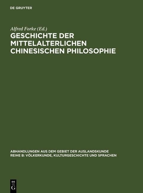 Produktbild: Geschichte der mittelalterlichen chinesischen Philosophie