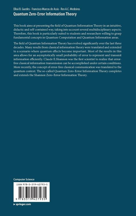 Produktbild: Quantum Zero-Error Information Theory