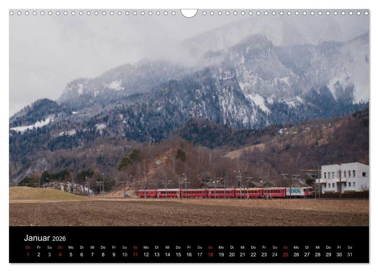 Produktbild: Mit der Bahn durch die Alpen (Wandkalender 2026 DIN A3 quer), CALVENDO Monatskalender