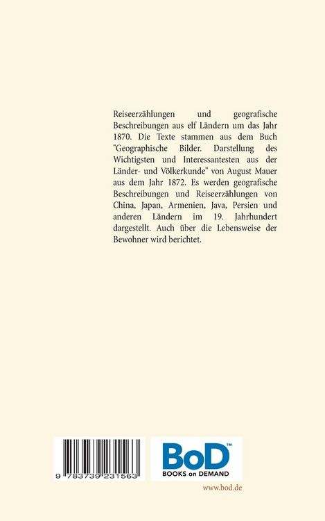 Reiseerzählungen und geografische Bilder um das Jahr 1870