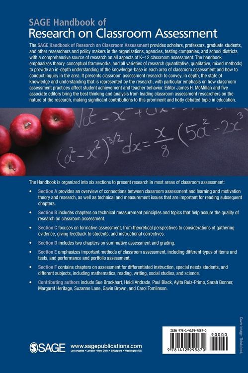 Produktbild: SAGE Handbook of Research on Classroom Assessment