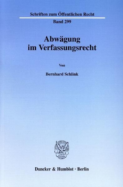Produktbild: Abw&auml;gung im Verfassungsrecht.