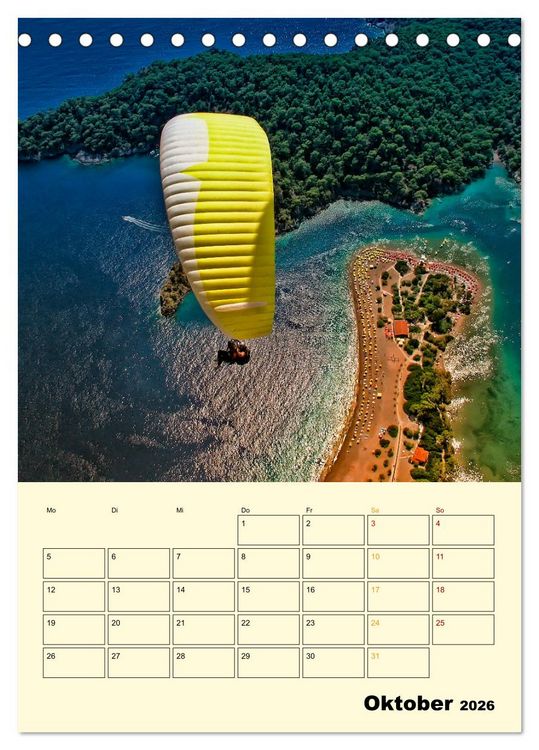 Produktbild: Paragliding - extrem aufregend (Tischkalender 2026 DIN A5 hoch), CALVENDO Monatskalender