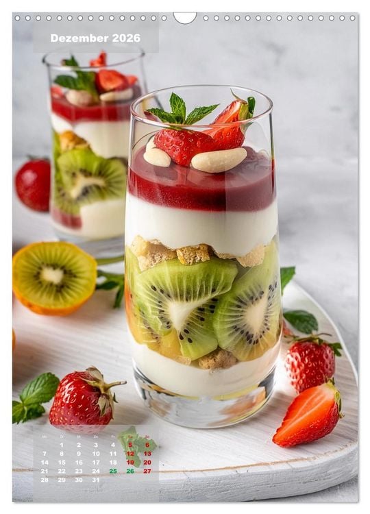 Produktbild: Vegane Dessertkreationen - S&uuml;&szlig;e K&ouml;stlichkeiten aus der veganen Backstube (Wandkalender 2026 DIN A3 hoch), CALVENDO Monatskalender