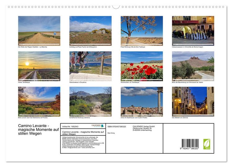 Produktbild: Camino Levante - magische Momente auf stillen Wegen (hochwertiger Premium Wandkalender 2026 DIN A2 quer), Kunstdruck in Hochglanz