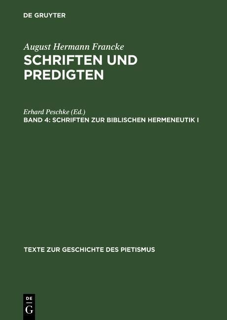 Produktbild: Schriften zur biblischen Hermeneutik I