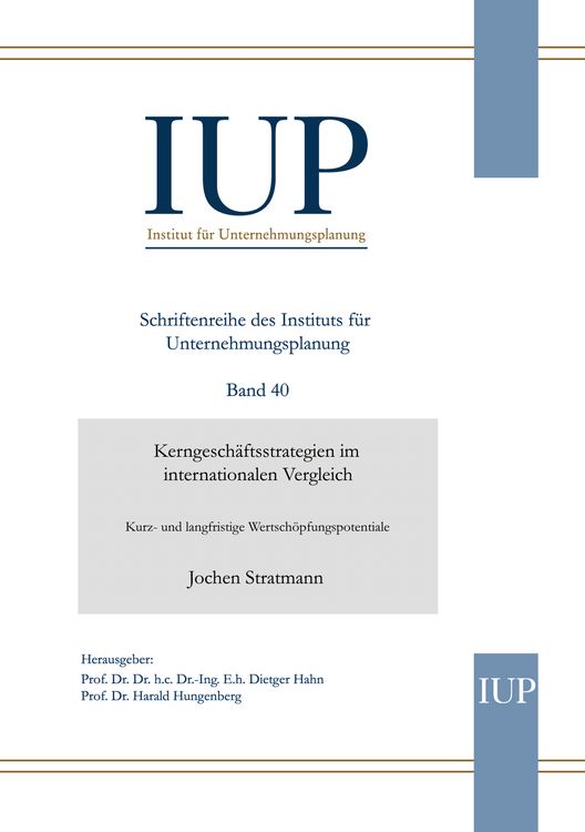 Produktbild: Kerngesch&auml;ftsstrategien im internationalen Vergleich