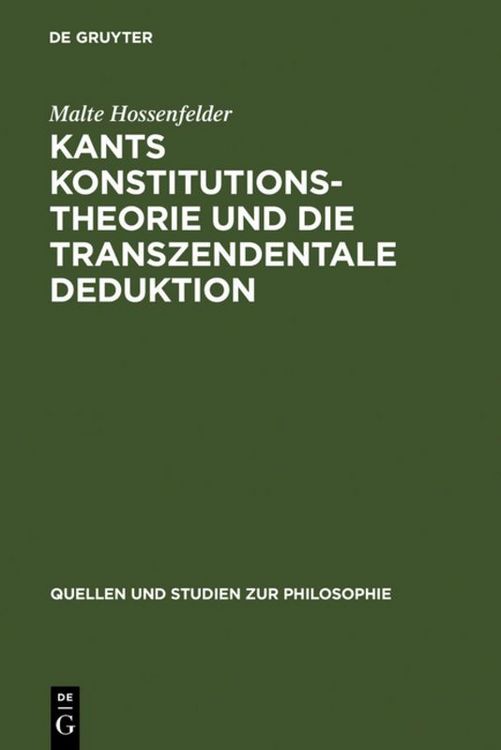 Produktbild: Kants Konstitutionstheorie und die Transzendentale Deduktion
