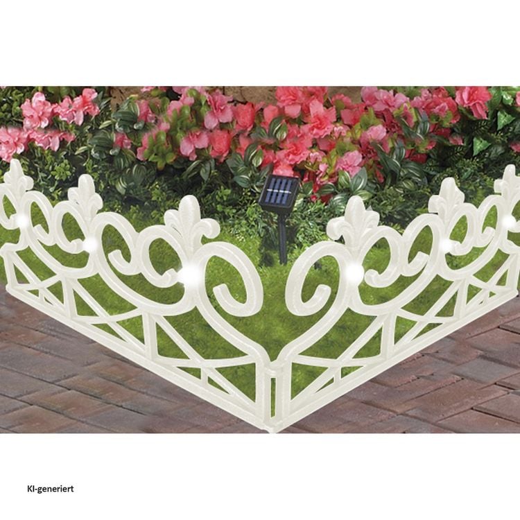 Produktbild: HTI-Living HTI-Living Rasenkante 480 cm Wei&szlig; mit Solarlichterkette