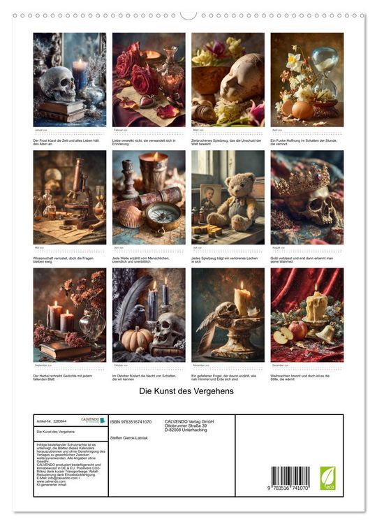Produktbild: Die Kunst des Vergehens (hochwertiger Premium Wandkalender 2026 DIN A2 hoch), Kunstdruck in Hochglanz