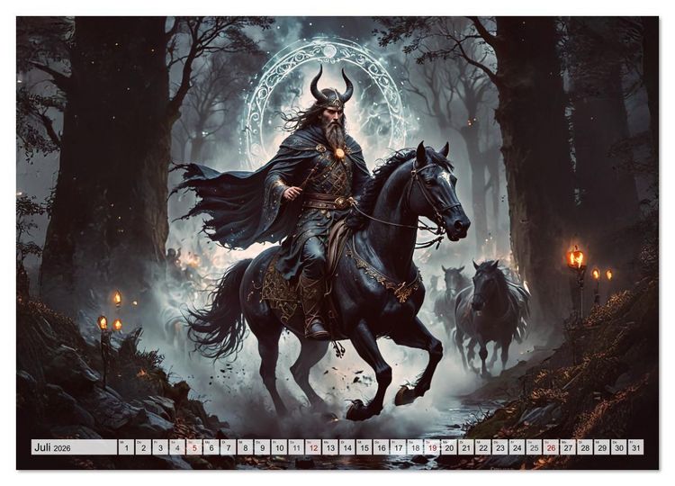 Produktbild: Keltische Mythologie - G&ouml;tter, Helden und Monster (hochwertiger Premium Wandkalender 2026 DIN A2 quer), Kunstdruck in Hochglanz