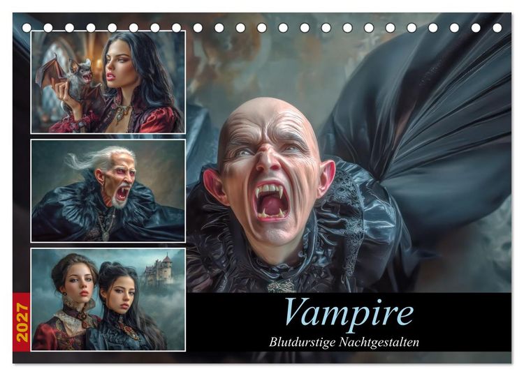 Produktbild: Vampire - Blutdurstige Nachtgestalten (Tischkalender 2027 DIN A5 quer), CALVENDO Monatskalender
