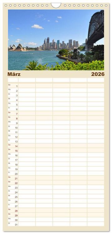 Produktbild: Familienplaner 2026 - Erlebe mit mir das unvergleichliche Australien mit 5 Spalten (Wandkalender, 21 x 45 cm) CALVENDO