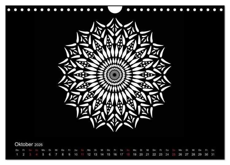 Produktbild: Entspannung und Ruhe durch Mandalas (Wandkalender 2026 DIN A4 quer), CALVENDO Monatskalender