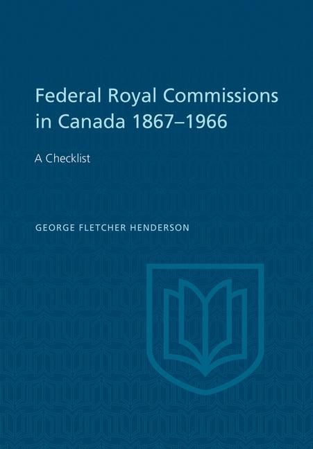 Produktbild: Federal Royal Commissions in Canada 1867-1966