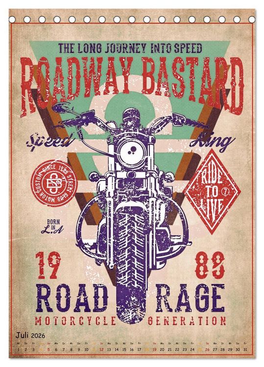 Produktbild: Motorrad Nostalgie (Tischkalender 2026 DIN A5 hoch), CALVENDO Monatskalender