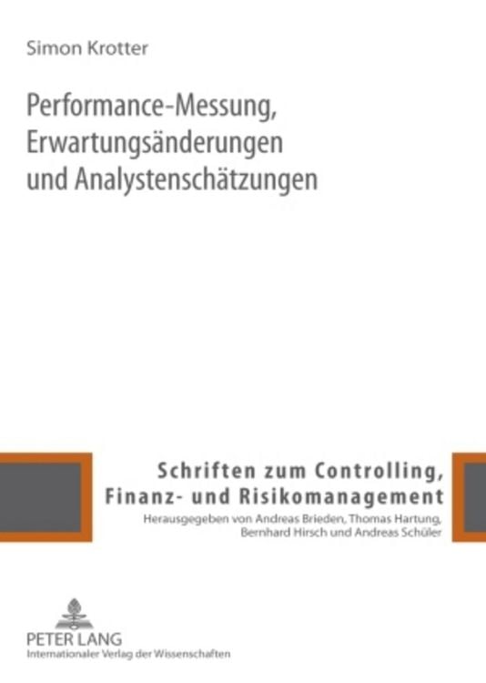Produktbild: Performance-Messung, Erwartungs&auml;nderungen und Analystensch&auml;tzungen