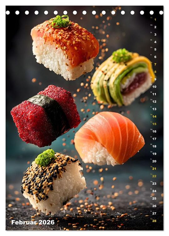 Produktbild: K&ouml;stliches Sushi (Tischkalender 2026 DIN A5 hoch), CALVENDO Monatskalender
