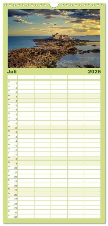 Produktbild: Familienplaner 2026 - Saint-Malo - Ein gut gesch&uuml;tzter Schatz mit 5 Spalten (Wandkalender, 21 x 45 cm) CALVENDO