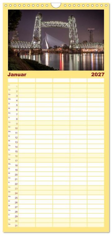 Produktbild: Familienplaner 2027 - Rotterdam - Die heimliche Hauptstadt der Niederlande mit 5 Spalten (Wandkalender, 21 x 45 cm) CALVENDO