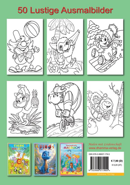 Produktbild: Malen &ndash; Malbuch f&uuml;r Kinder von 4&ndash;6 Jahren mit 50 lustigen Ausmalbildern