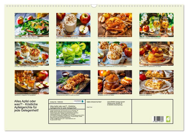 Produktbild: Alles Apfel oder was?! - K&ouml;stliche Apfelgerichte f&uuml;r jede Gelegenheit! (Wandkalender 2026 DIN A2 quer), CALVENDO Monatskalender