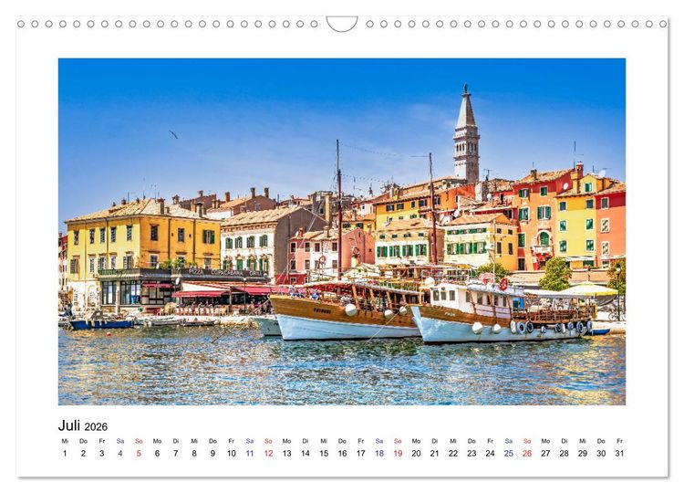 Produktbild: Istrien - Piran &bull; Novigrad &bull; Rovinj &bull; Pula (Wandkalender 2026 DIN A3 quer), CALVENDO Monatskalender