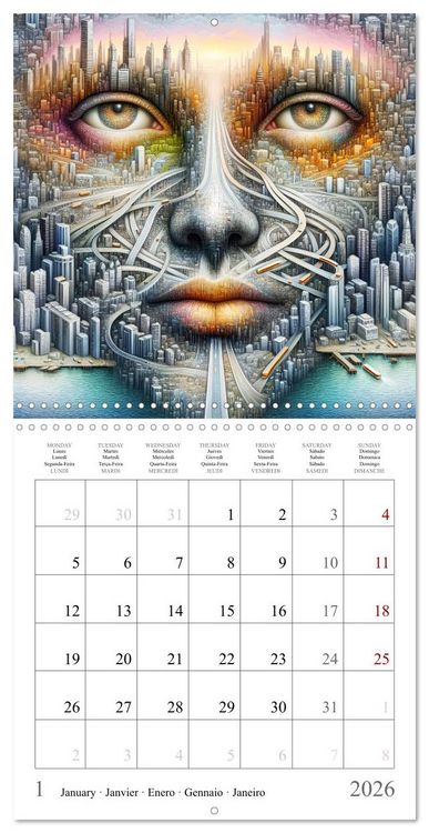 Produktbild: Visages de la m&eacute;tropole (Calendrier mural carr&eacute; 2026 30x30 cm) Calendrier double avec une page pour vos prises de notes