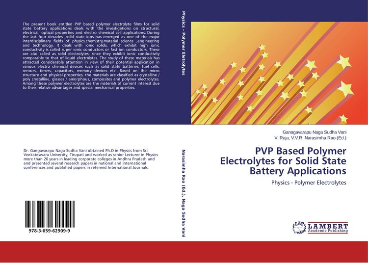 Produktbild: PVP Based Polymer Electrolytes for Solid State Battery Applications