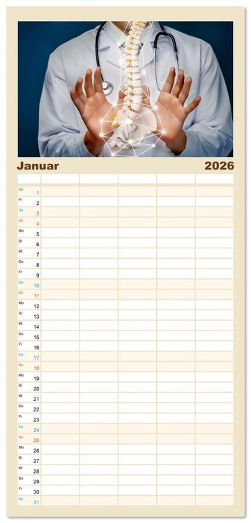 Produktbild: Familienplaner 2026 - Chiropraktik - mit den H&auml;nden behandeln mit 5 Spalten (Wandkalender, 21 x 45 cm) CALVENDO