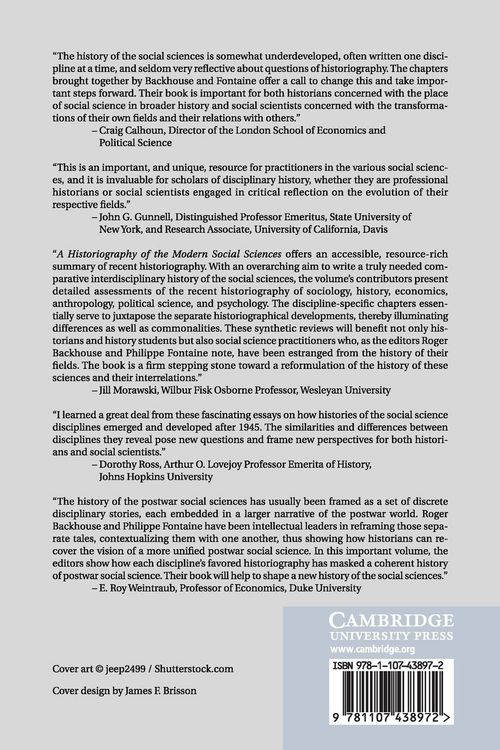 Produktbild: A Historiography of the Modern Social Sciences