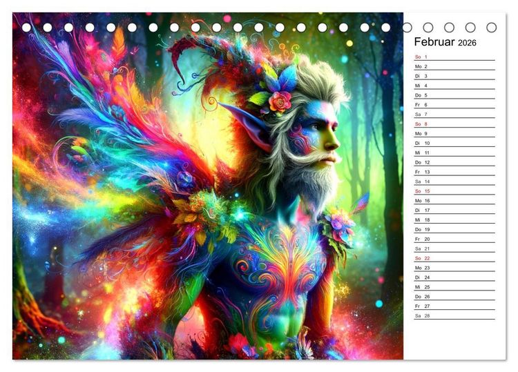 Produktbild: Mythische Wesen - Fabelwesen im Farbenrausch: Ein buntes Spektakel (Tischkalender 2026 DIN A5 quer), CALVENDO Monatskalender