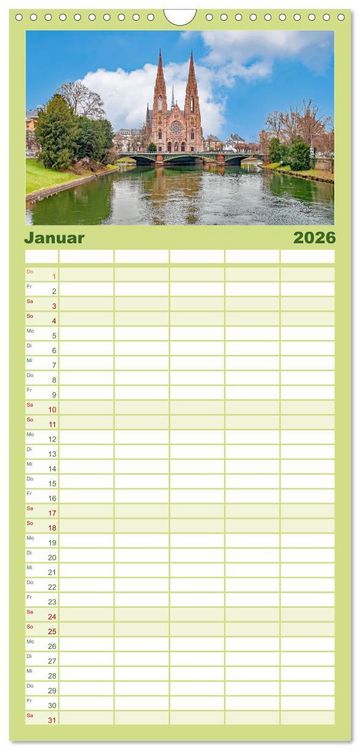 Produktbild: Familienplaner 2026 - Stra&szlig;burg - Els&auml;ssische Metropole mit 5 Spalten (Wandkalender, 21 x 45 cm) CALVENDO