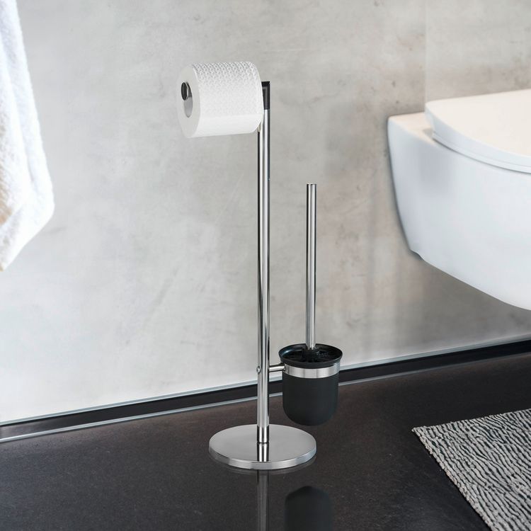 Produktbild: Stand WC-Garnitur Mod. Parus Edelstahl gl&auml;nzend, 2in1 Kombination aus gl&auml;nzendem Edelstahl