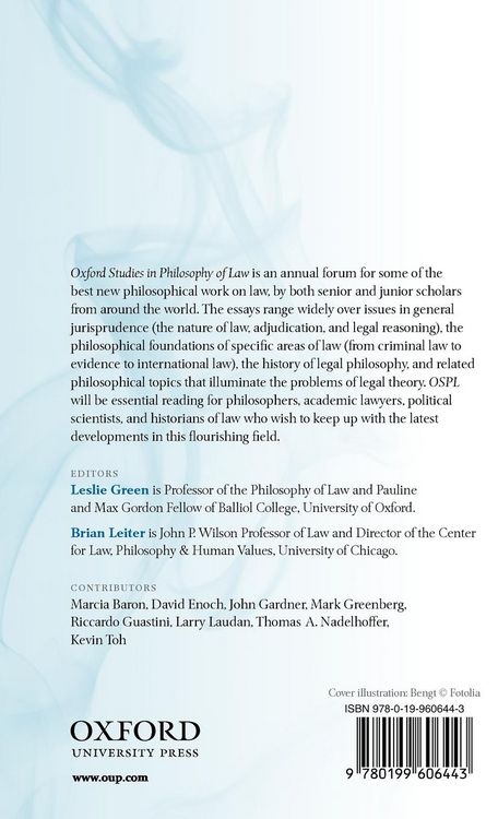 Produktbild: Oxford Studies in Philosophy of Law