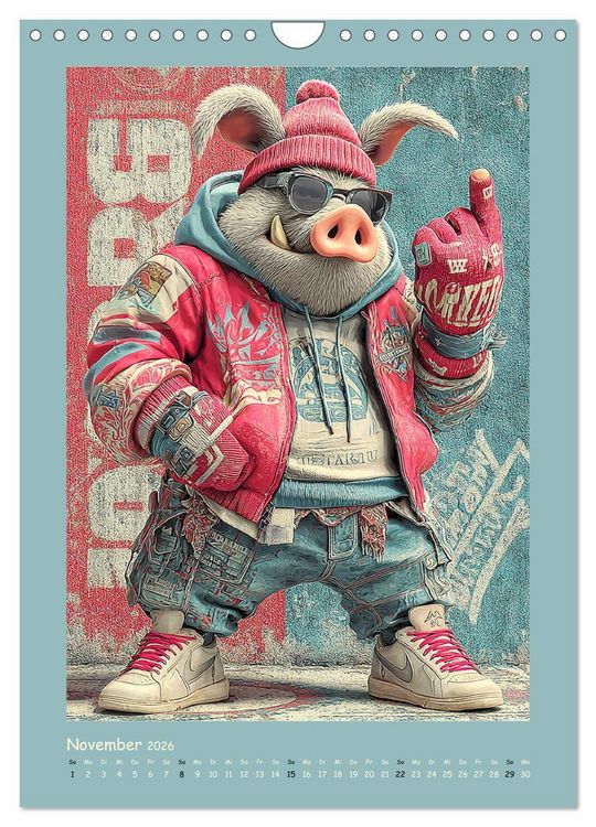 Produktbild: Street Hogz. Charakterschweine mit Haltung (Wandkalender 2026 DIN A4 hoch), CALVENDO Monatskalender