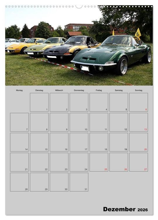 Produktbild: Opel GT Terminplaner (hochwertiger Premium Wandkalender 2026 DIN A2 hoch), Kunstdruck in Hochglanz
