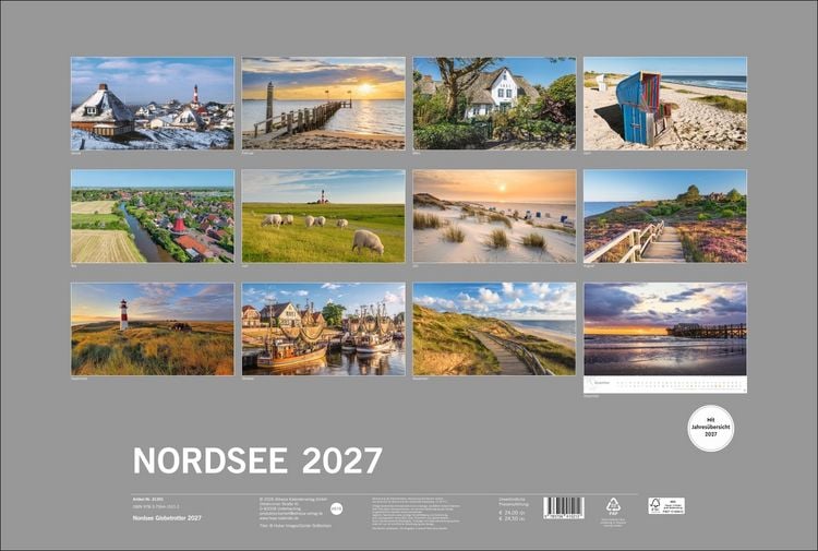 Produktbild: Nordsee Globetrotter Kalender 2027 - Von frischem Wind und weiten Str&auml;nden
