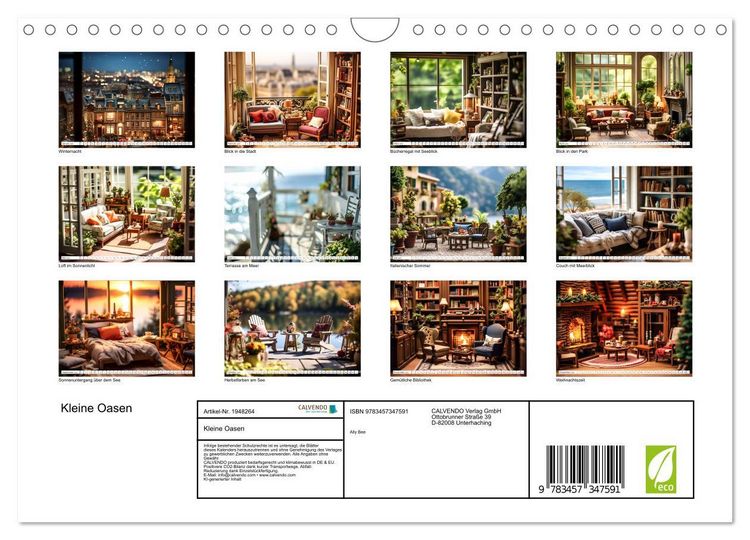 Produktbild: Kleine Oasen (Wandkalender 2026 DIN A4 quer), CALVENDO Monatskalender