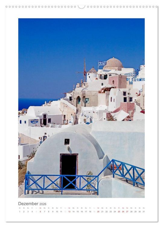 Produktbild: SANTORINI - INSEL DES LICHTS (Wandkalender 2026 DIN A2 hoch), CALVENDO Monatskalender