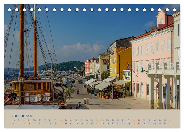 Produktbild: Kroatische Inseln - Mit dem Motorsegler unterwegs in der Kvarner Bucht (Tischkalender 2026 DIN A5 quer), CALVENDO Monatskalender