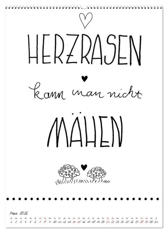 Produktbild: Spruch-Reich-handgeschriebene Spr&uuml;che von frech bis weise (Wandkalender 2026 DIN A2 hoch), CALVENDO Monatskalender