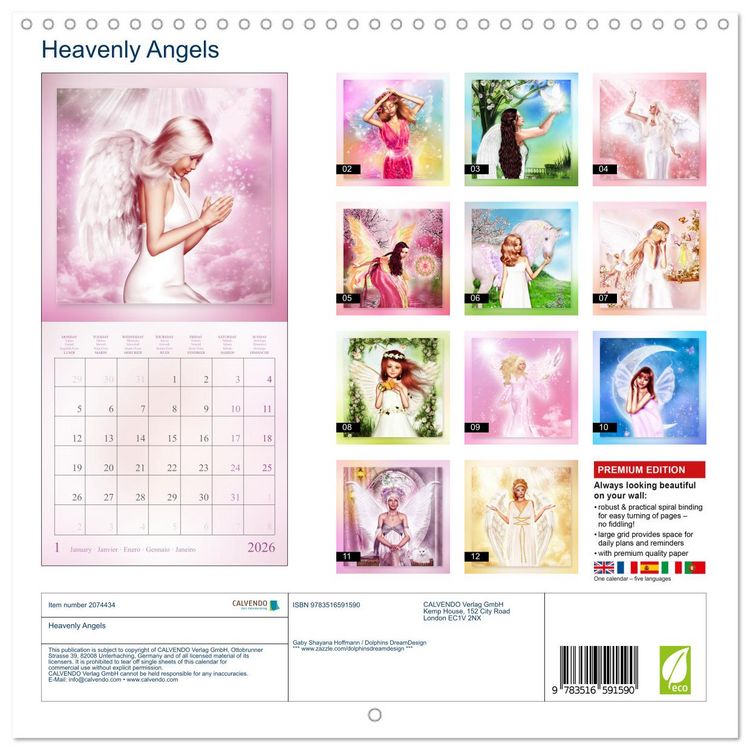 Produktbild: Heavenly Angels (Wall Calendar 2026 12 &times; 12 Inch) CALVENDO 12 Month Wall Calendar