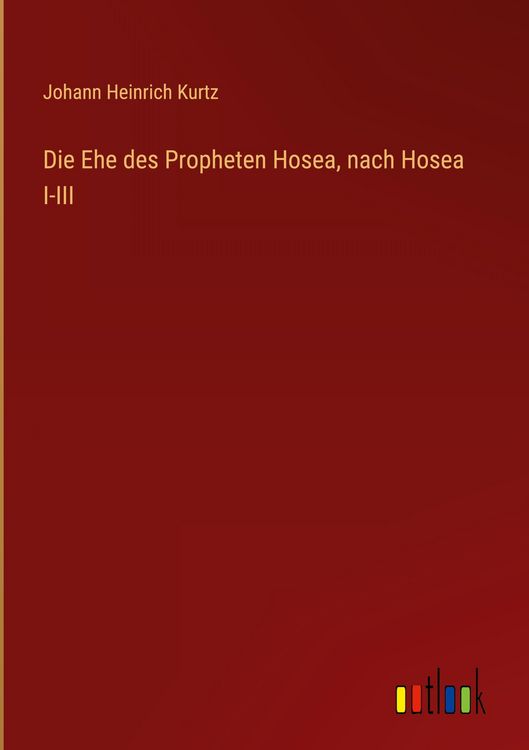 Produktbild: Die Ehe des Propheten Hosea, nach Hosea I-III