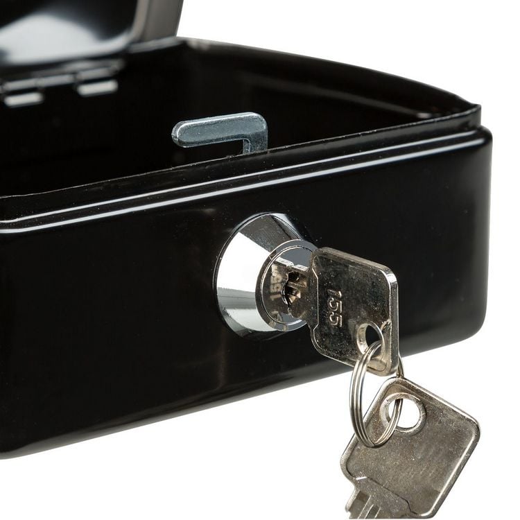Produktbild: Idena Geldkassette Gr&ouml;&szlig;e Mini aus Metall 6 F&auml;cher schwarz 12,5x9,5x6cm