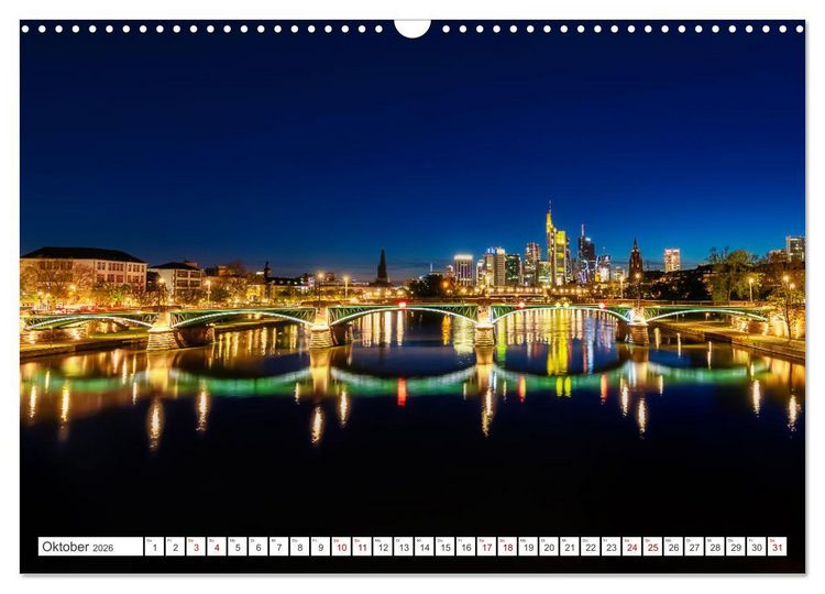 Produktbild: Frankfurt am Main - at night (Wandkalender 2026 DIN A3 quer), CALVENDO Monatskalender