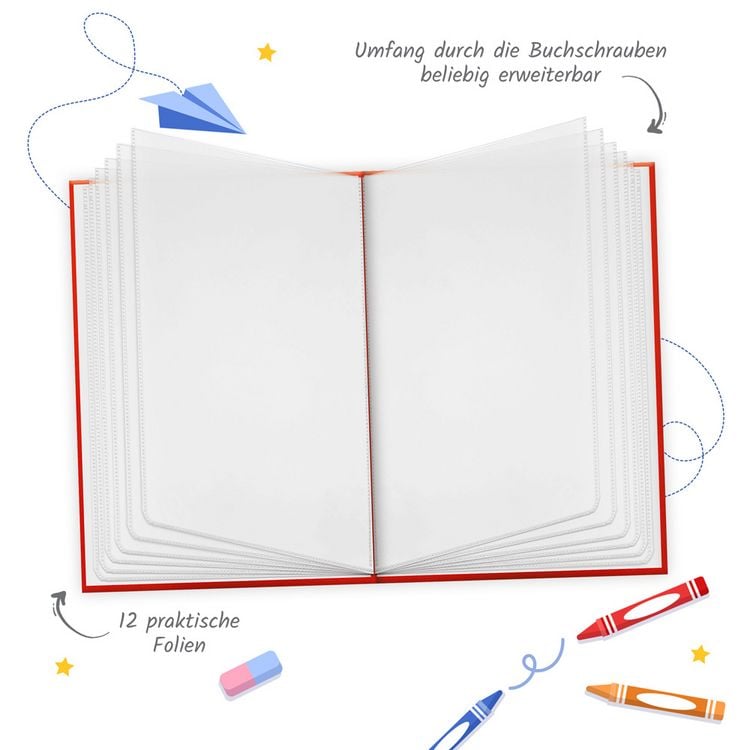 Produktbild: Tr&ouml;tsch Zeugnismappe A4 mit Buchschrauben rot