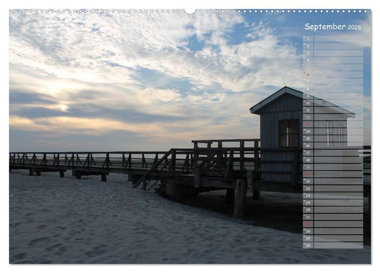 Produktbild: Strandspaziergang / Geburtstagskalender (hochwertiger Premium Wandkalender 2026 DIN A2 quer), Kunstdruck in Hochglanz
