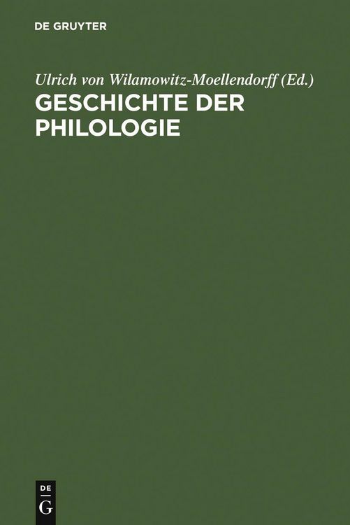 Produktbild: Geschichte der Philologie